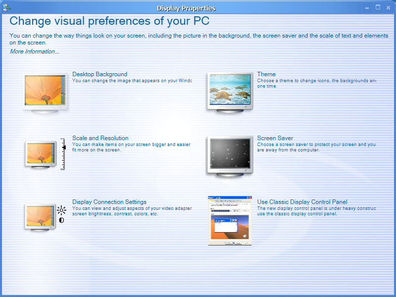 The Avalon display panel in Longhorn Build 3683